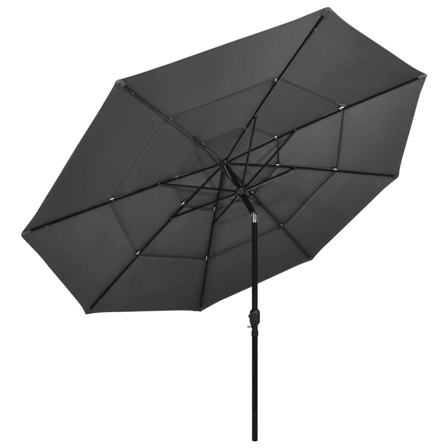 The Living Store Parasol Luxe - 350 x 260 cm - Antraciet