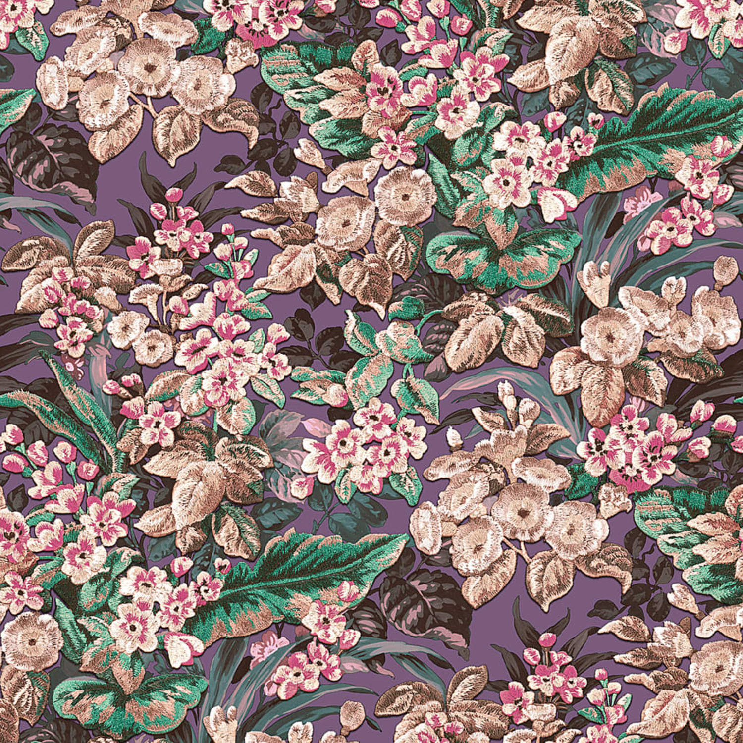 DUTCH WALLCOVERINGS Behang Floral paars