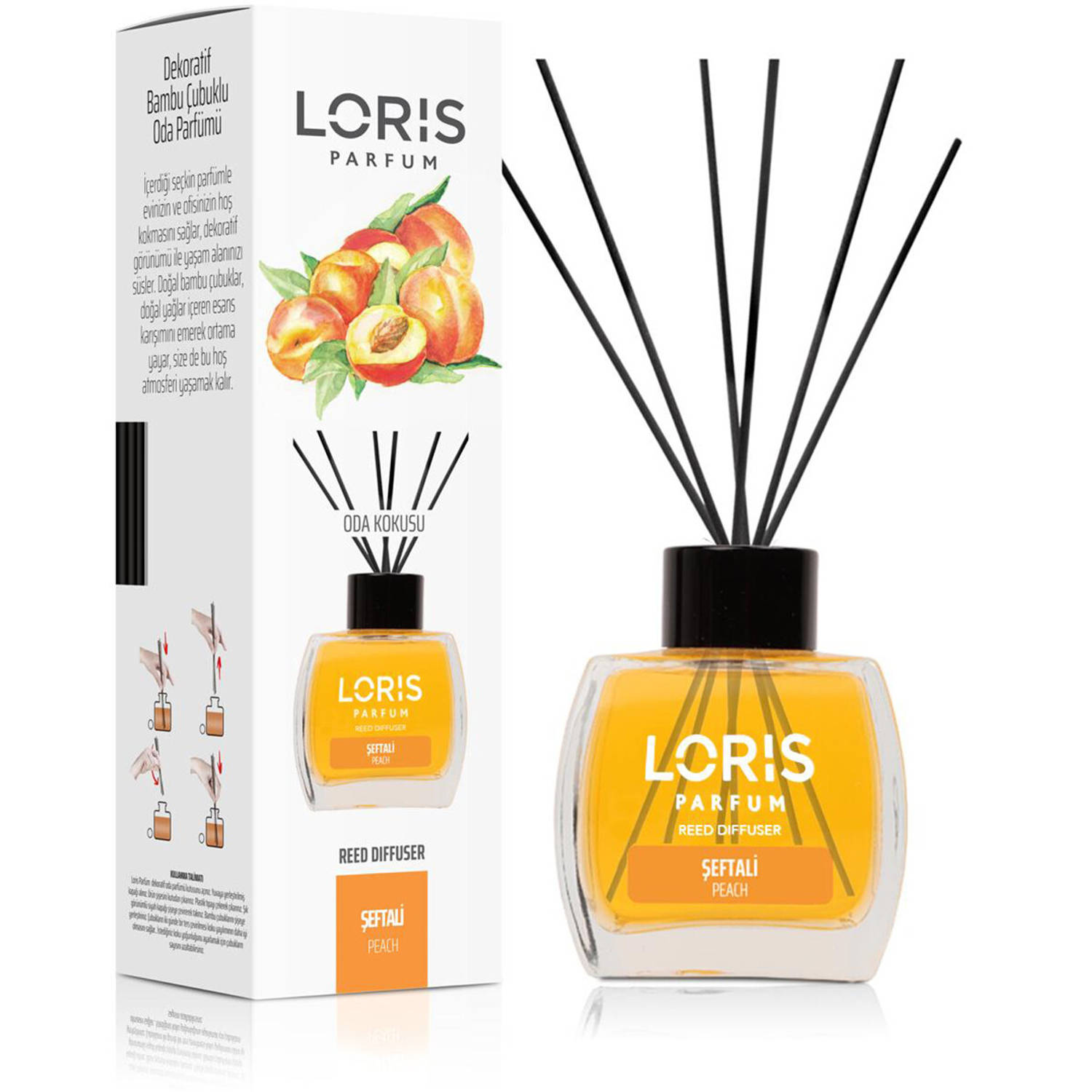 LORIS - Parfum - Geurstokjes - Huisgeur - Huisparfum - Peach - 120ml