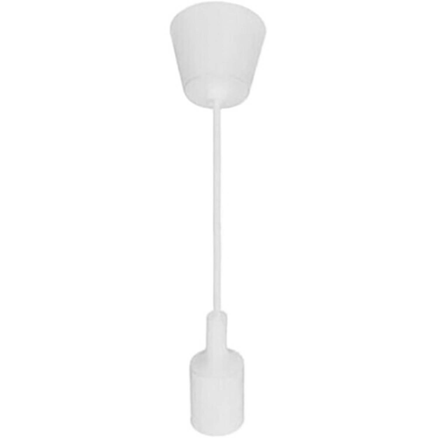 LED Hanglamp - Hangverlichting - Turno - Rond - Mat Wit Kunststof - E27