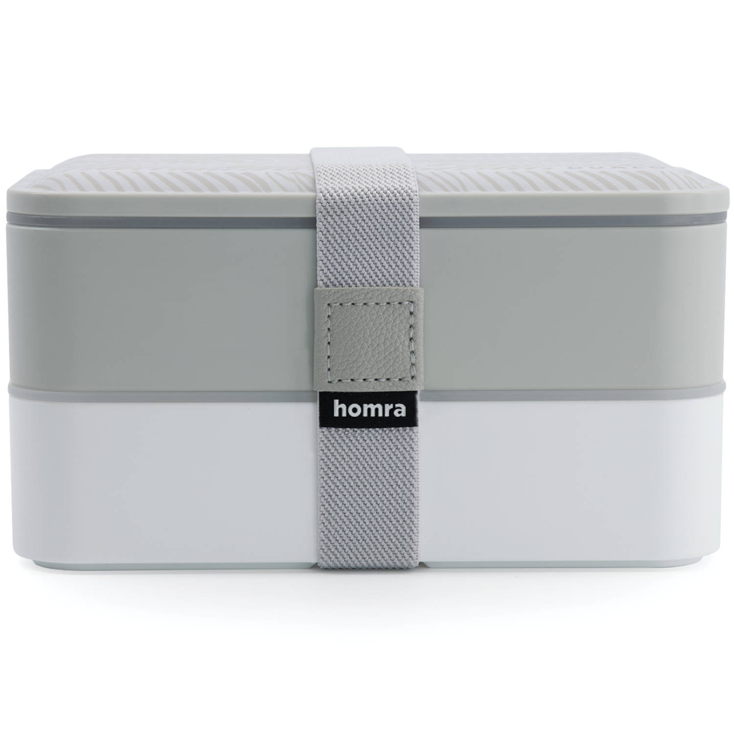 Homra Lunchbox DUALO Stripes - 2 Laags Broodtrommel - 2 Compartimenten - Lunch To Go - Duurzaam Kunststof - BPA vrij - Lunchtrommel - Inclusief Bestek - Magnetronbestendig - Diepvr