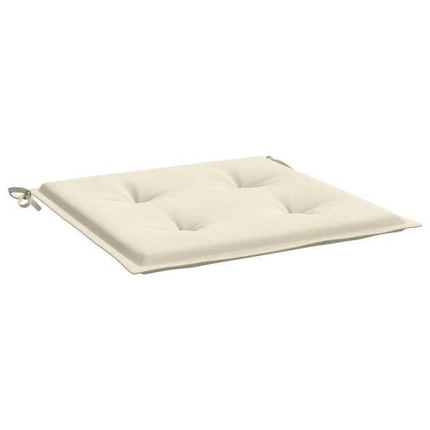 The Living Store Stoelkussens - Oxford stof - 40x40x3 cm - crème kleur - 6 stuks