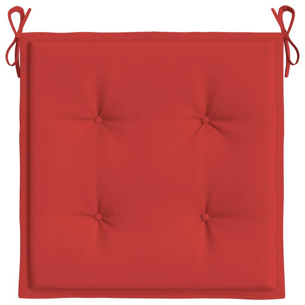 The Living Store Stoelkussens - 40 x 40 x 3 cm - Rood - Oxford stof - Waterafstotend