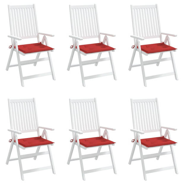 The Living Store Stoelkussens - 40 x 40 x 3 cm - Rood - Oxford stof - Waterafstotend