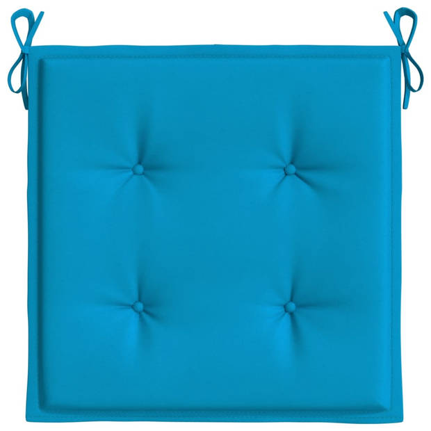 vidaXL Tuinstoelkussens 2 st 50x50x3 cm stof blauw