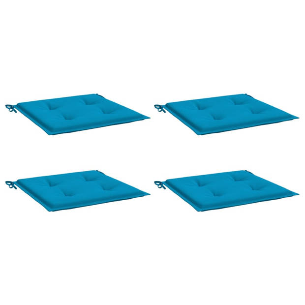 vidaXL Tuinstoelkussens 4 st 50x50x3 cm oxford stof blauw