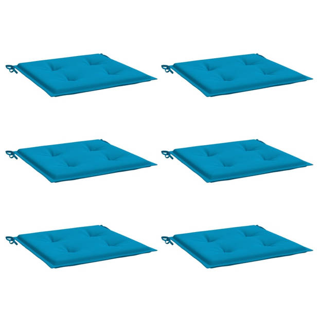 vidaXL Tuinstoelkussens 6 st 50x50x3 cm oxford stof blauw