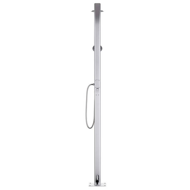 vidaXL Buitendouche met bruine basis 220 cm aluminium