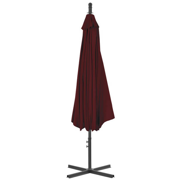 vidaXL Zweefparasol met stalen paal 300 cm bordeauxrood