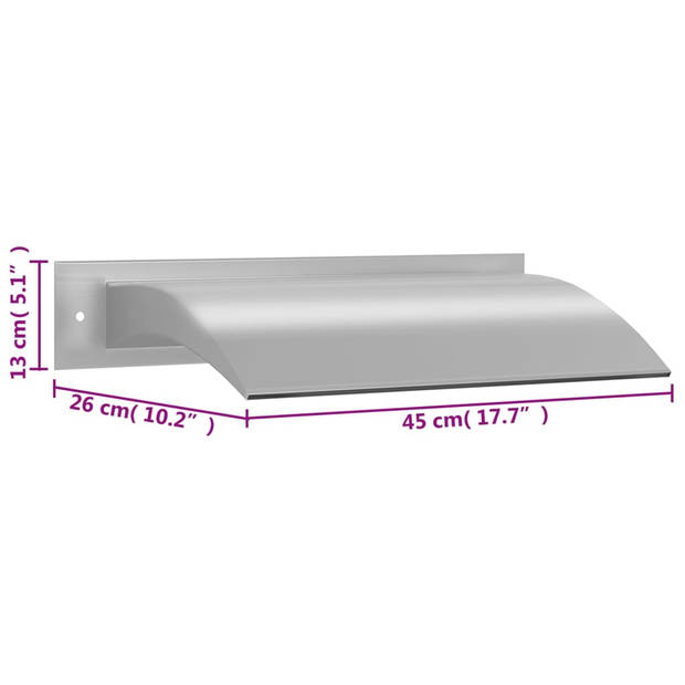 vidaXL Zwembadfontein 45x26x13 cm roestvrij staal zilverkleurig