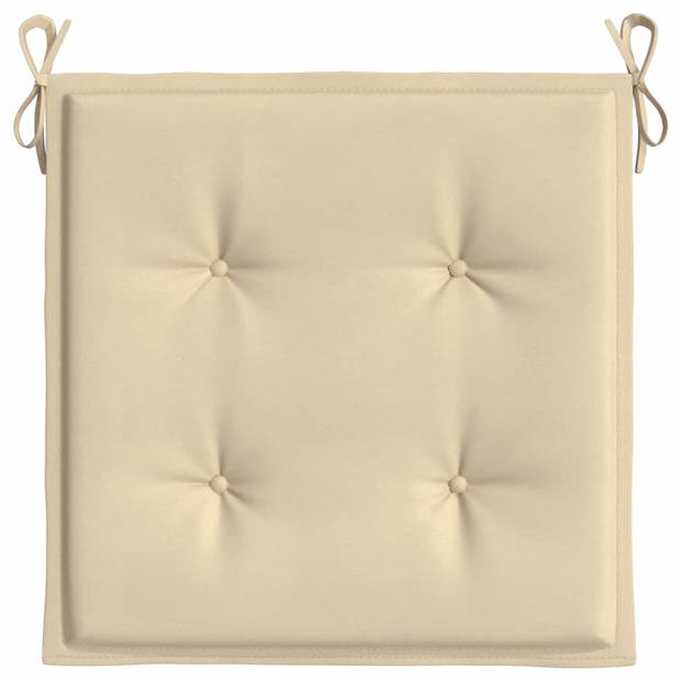 The Living Store Stoelkussens - 40x40x3 cm - Beige - Oxford Stof - Waterafstotend - Set van 6