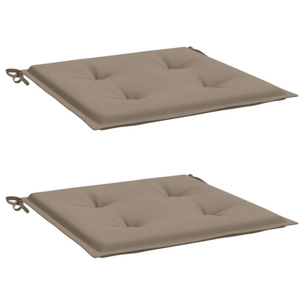 vidaXL Tuinstoelkussens 2 st 40x40x3 cm oxford stof taupe