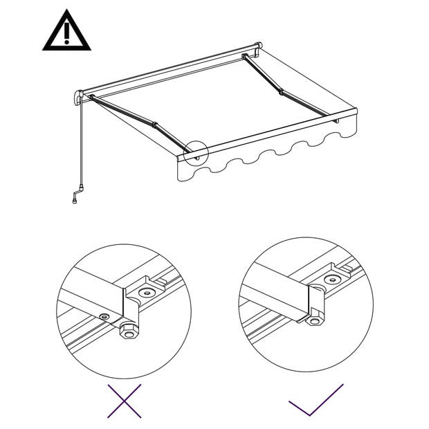 vidaXL Luifel handmatig uittrekbaar 600x300 cm geel en wit