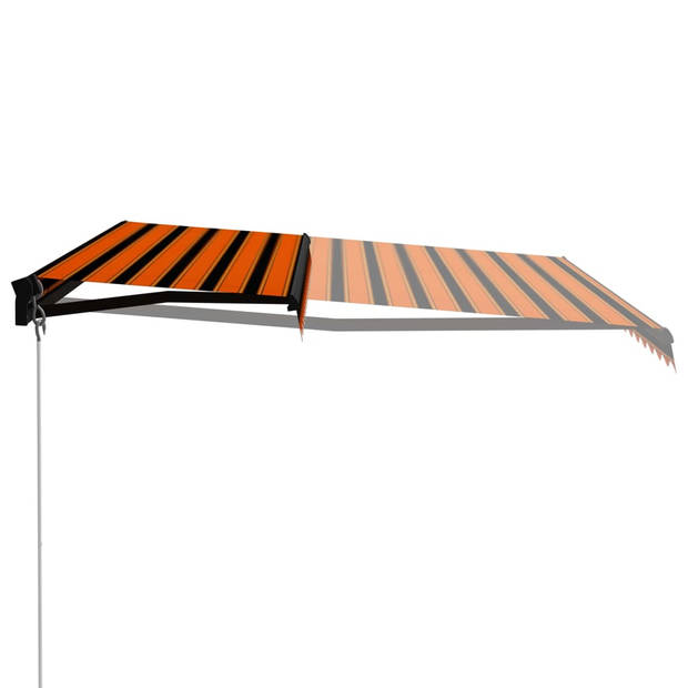 vidaXL Luifel handmatig uittrekbaar 400x300 cm oranje en bruin