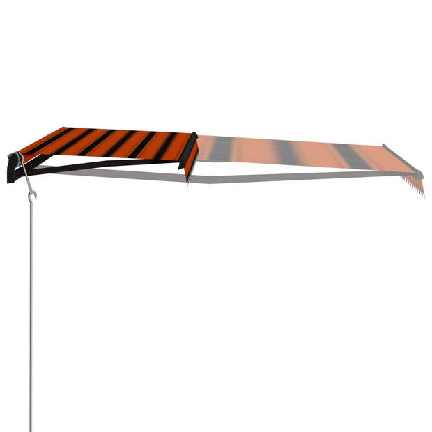 vidaXL Luifel uittrekbaar met windsensor LED 400x300 cm oranje bruin