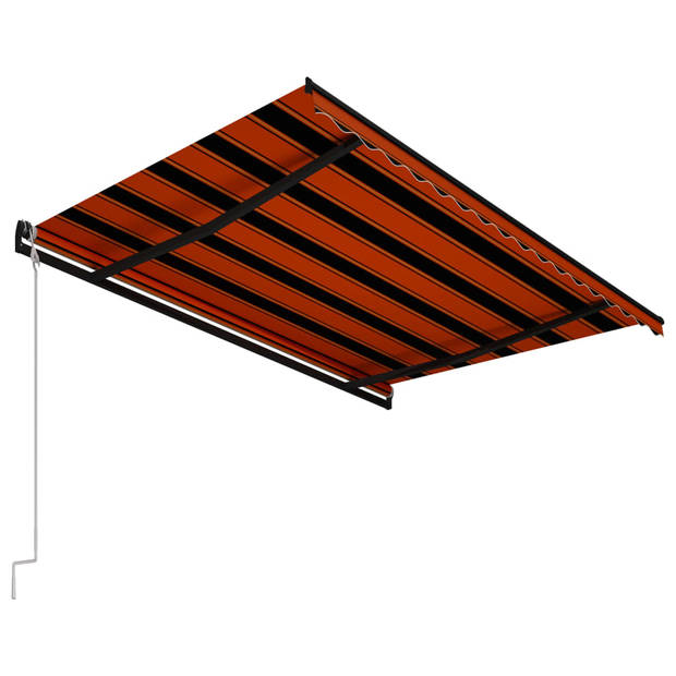 vidaXL Luifel automatisch uittrekbaar 450x300 cm oranje en bruin