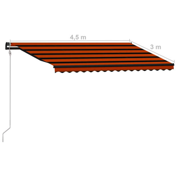 vidaXL Luifel automatisch uittrekbaar 450x300 cm oranje en bruin