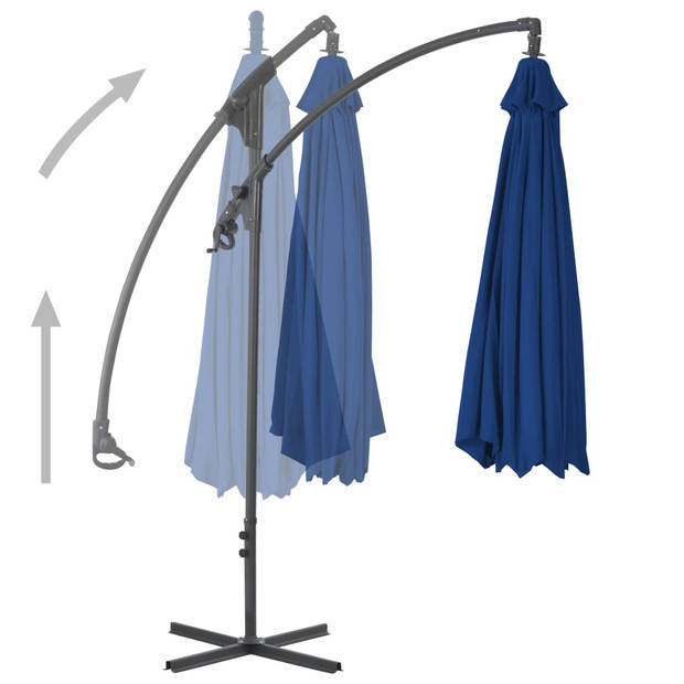 vidaXL Zweefparasol met stalen paal 300 cm azuurblauw