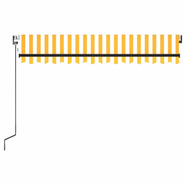 vidaXL Luifel automatisch met LED en windsensor 350x250 cm geel en wit