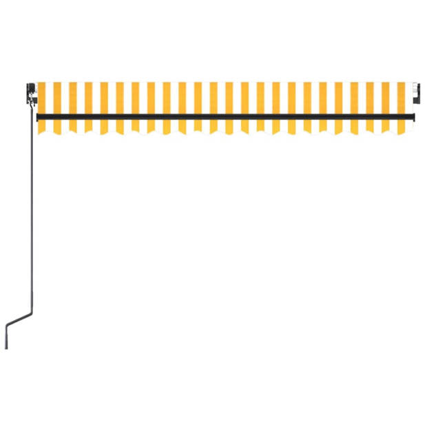 vidaXL Luifel handmatig uittrekbaar 450x300 cm geel en wit