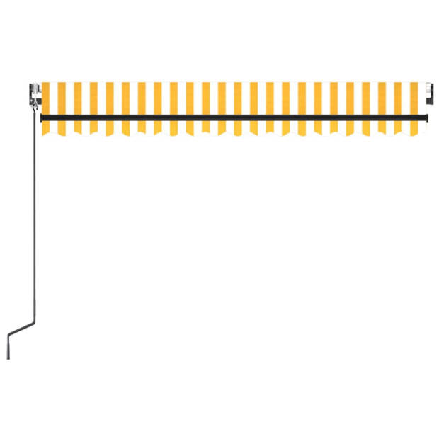 vidaXL Luifel automatisch uittrekbaar 450x300 cm geel en wit