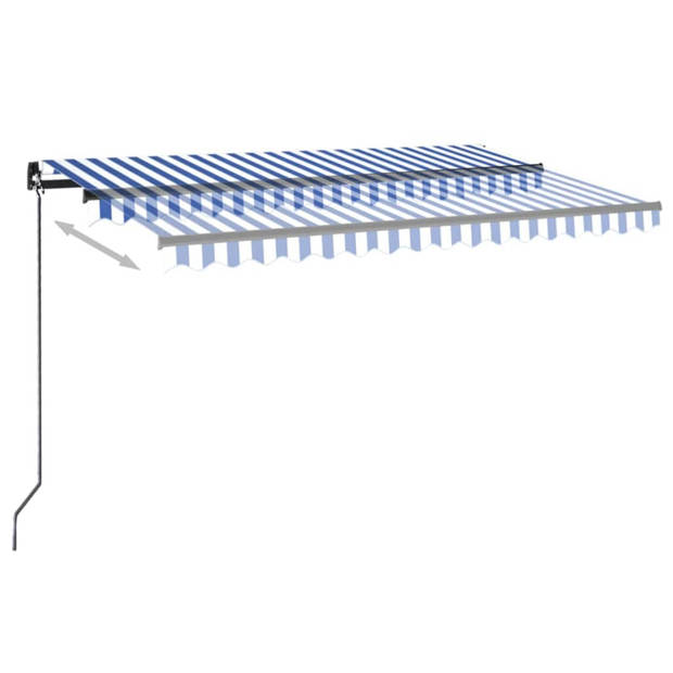 vidaXL Luifel automatisch met LED en windsensor 450x300 cm blauw wit