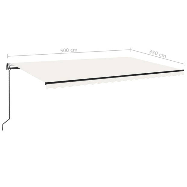 vidaXL Luifel automatisch met LED en windsensor 500x350 cm crèmekleur