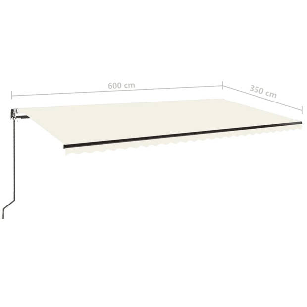 vidaXL Luifel automatisch met LED en windsensor 600x350 cm crèmekleur