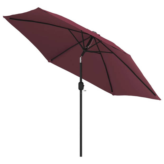 The Living Store Parasol LED 300x225 cm - Bordeauxrood - UV-beschermend - 18 LED-lampjes