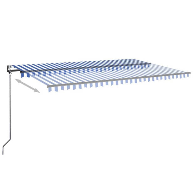 vidaXL Luifel automatisch met LED en windsensor 500x300 cm blauw wit