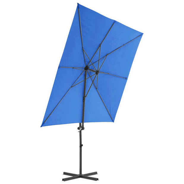 vidaXL Zweefparasol met stalen paal 250x250 cm azuurblauw