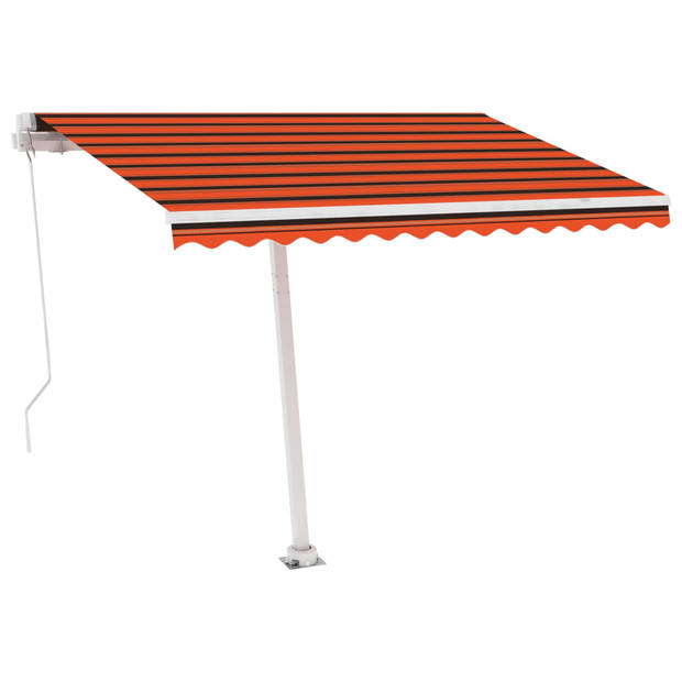 vidaXL Luifel vrijstaand handmatig uittrekbaar 350x250 cm oranje bruin