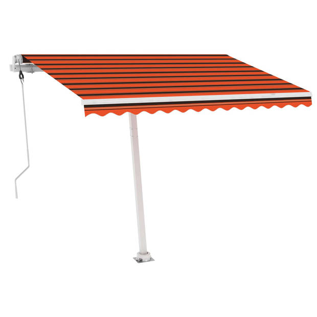 vidaXL Luifel automatisch met LED windsensor 350x250 cm oranje bruin