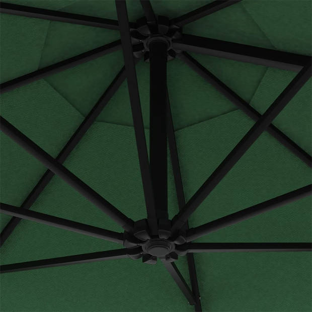 The Living Store Muurparasol SunGuard - Groen - 300 x 131 cm - UV-bescherming - Polyester