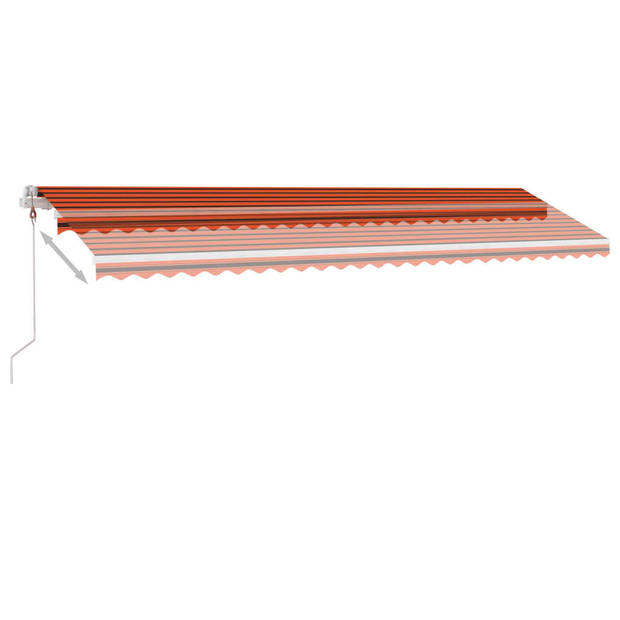 vidaXL Luifel automatisch met LED windsensor 600x300 cm oranje bruin