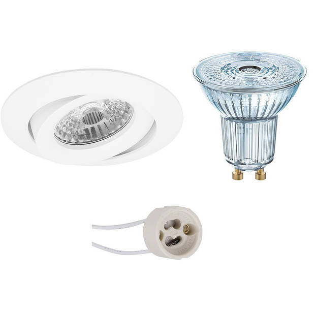 LED Spot Set - LEDVANCE Parathom PAR16 940 36D - Pragmi Uranio Pro - GU10 Fitting - Dimbaar - Inbouw Rond - Mat Wit -