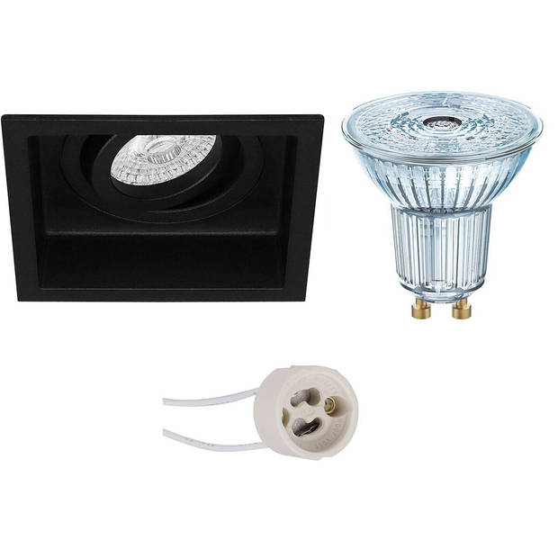 LED Spot Set - LEDVANCE Parathom PAR16 940 36D - Pragmi Domy Pro - GU10 Fitting - Dimbaar - Inbouw Vierkant - Mat Zwart