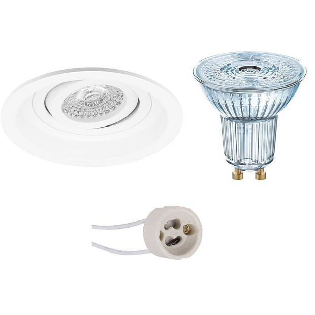 LED Spot Set - LEDVANCE Parathom PAR16 930 36D - Pragmi Domy Pro - GU10 Fitting - Dimbaar - Inbouw Rond - Mat Wit - 5.5W