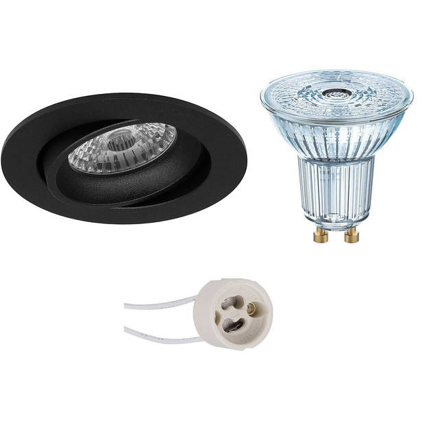 LED Spot Set - LEDVANCE Parathom PAR16 940 36D - Pragmi Delton Pro - GU10 Fitting - Dimbaar - Inbouw Rond - Mat Zwart -