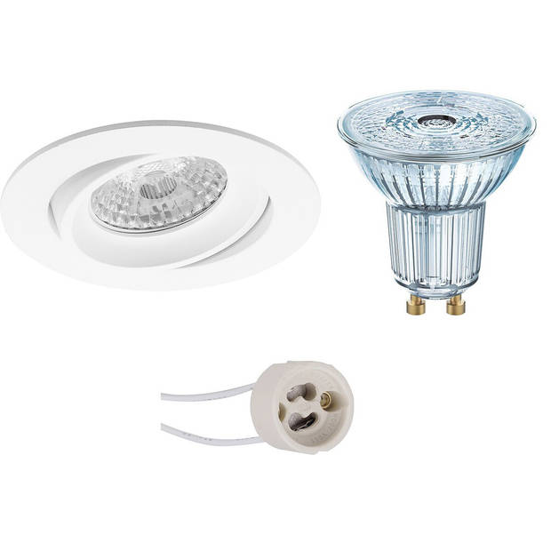 LED Spot Set - LEDVANCE Parathom PAR16 930 36D - Pragmi Delton Pro - GU10 Fitting - Dimbaar - Inbouw Rond - Mat Wit -