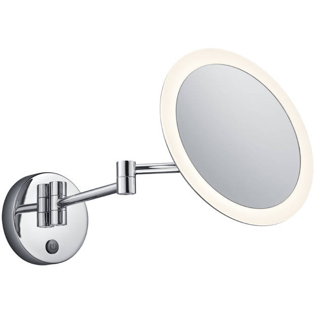 LED Make-up Spiegel - Scheerspiegel - Trion Vistas - Rond - 3x Vergroting - Aan/Uit Schakelaar - 3W - Warm Wit 3000K