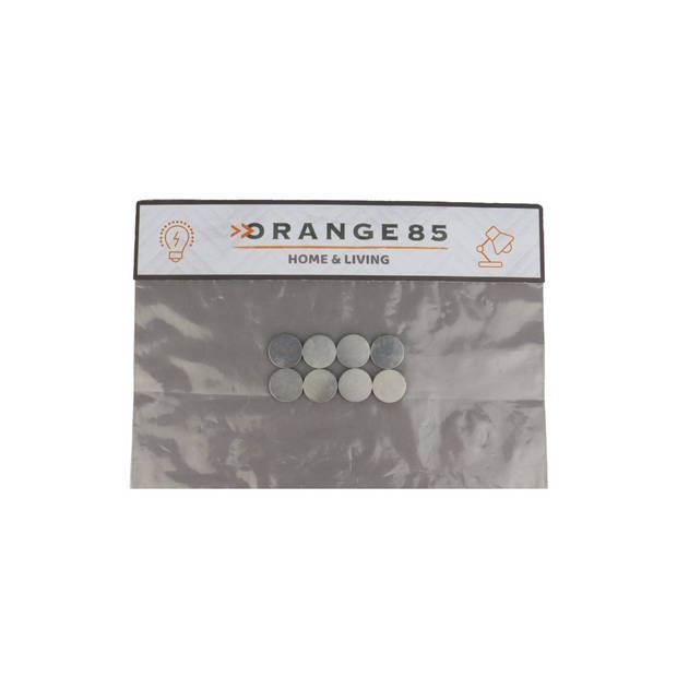 Orange85 Magneten - Sterk - Koelkast - Rond - 8 stuks - Grijs - Whiteboard