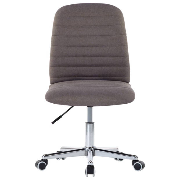 vidaXL Eetkamerstoelen 4 st draaibaar stof taupe