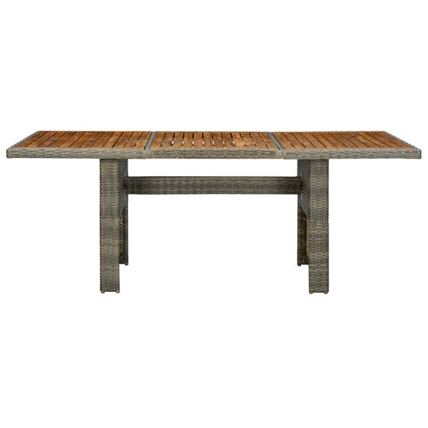 vidaXL Tuintafel poly rattan en massief acaciahout bruin