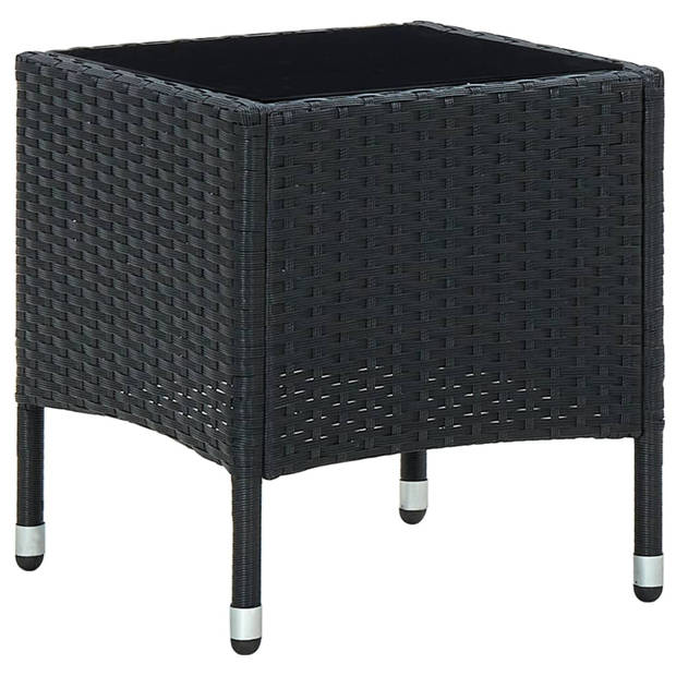 vidaXL Tuintafel 40x40x45 cm poly rattan zwart