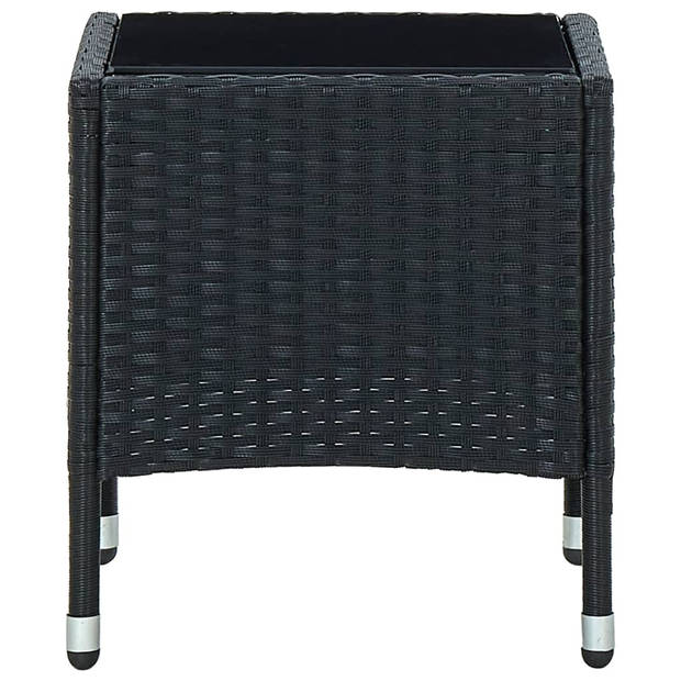 vidaXL Tuintafel 40x40x45 cm poly rattan zwart