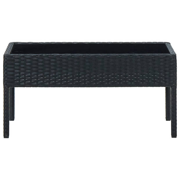 vidaXL Tuintafel 75x40x37 cm poly rattan zwart