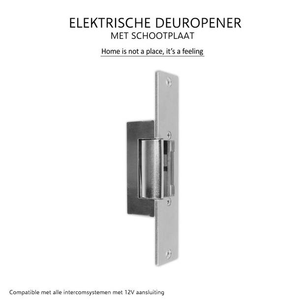 ELRO DL6000P Elektrische Deuropener met Schootplaat - 12V - Werkt met ELRO Intercom's