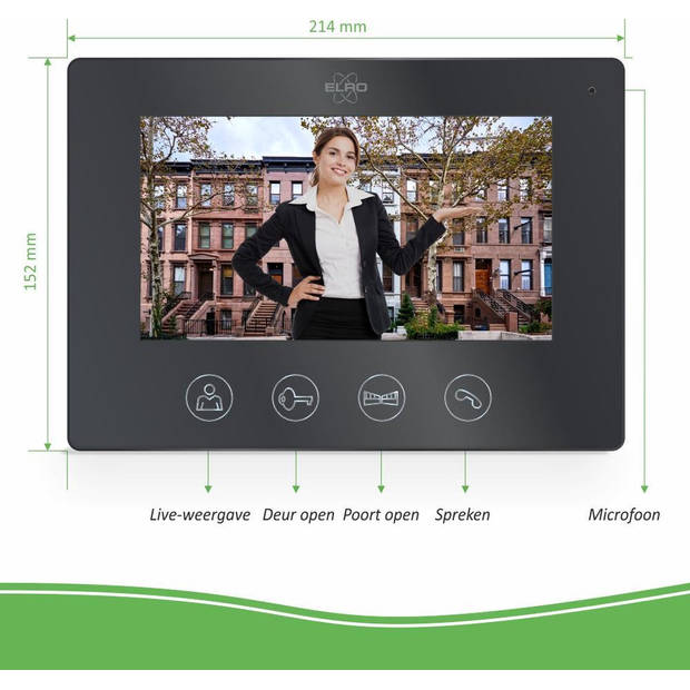 ELRO DV50 IP Wifi Deur Intercom - met 7 inch kleurenscherm - Bekijken en communiceren via App