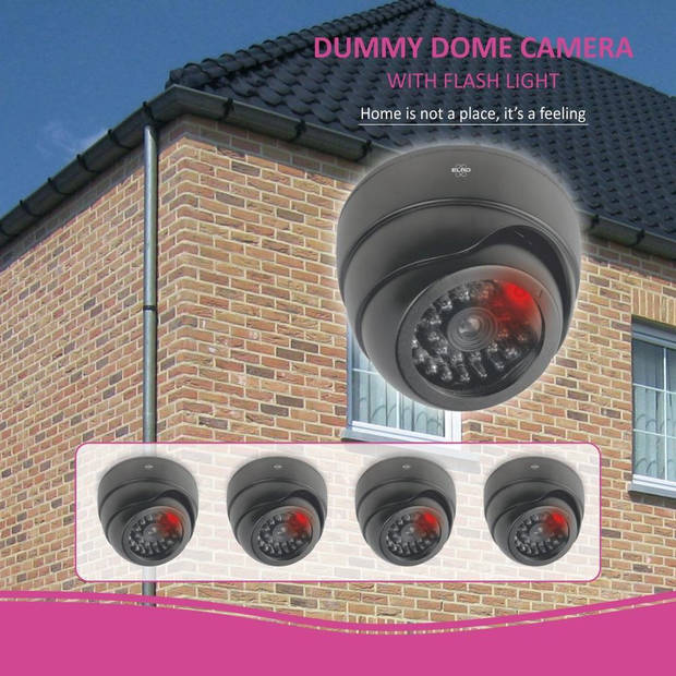 ELRO CDD17F Dummy Dome Camera - Draaibaar - met Flash Light & IR LED's 4-Pack